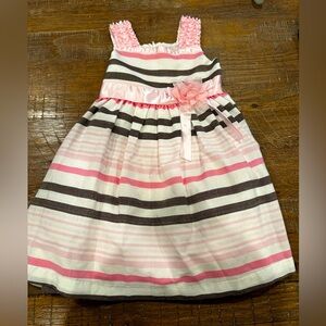 Girls Pink Striped Dress 4T